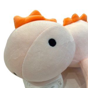 Dinosaur Plush Stuffed Animal 13in Snuggle Pink Peach Soft Embroidered Eyes Sque
